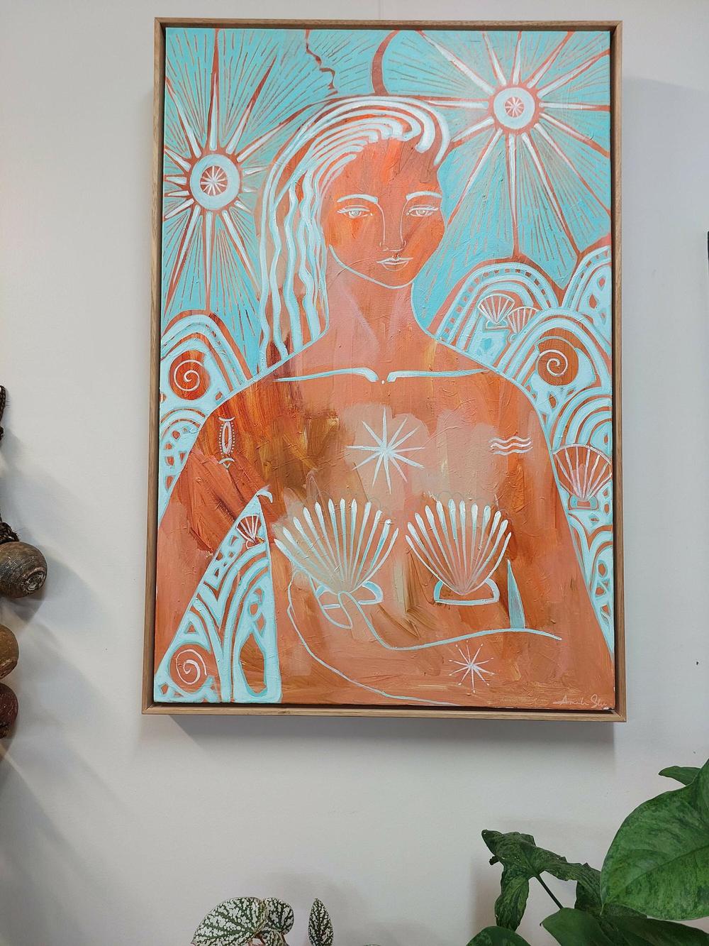 Amazonite Mermaid, Original Hand-Painted Canvas By Amanda Skye-by-Amanda Skye-original art-Gioia