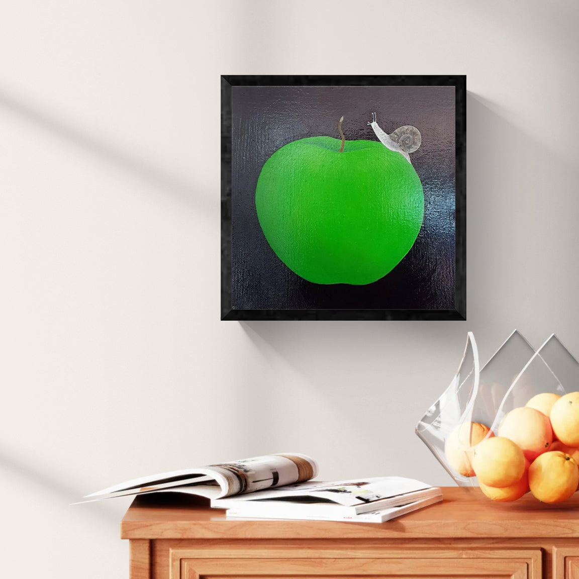 Apple & Snail-by-John Graham Original Art-original art-Gioia