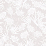 Aster and Fern Sand and White Wallpaper
