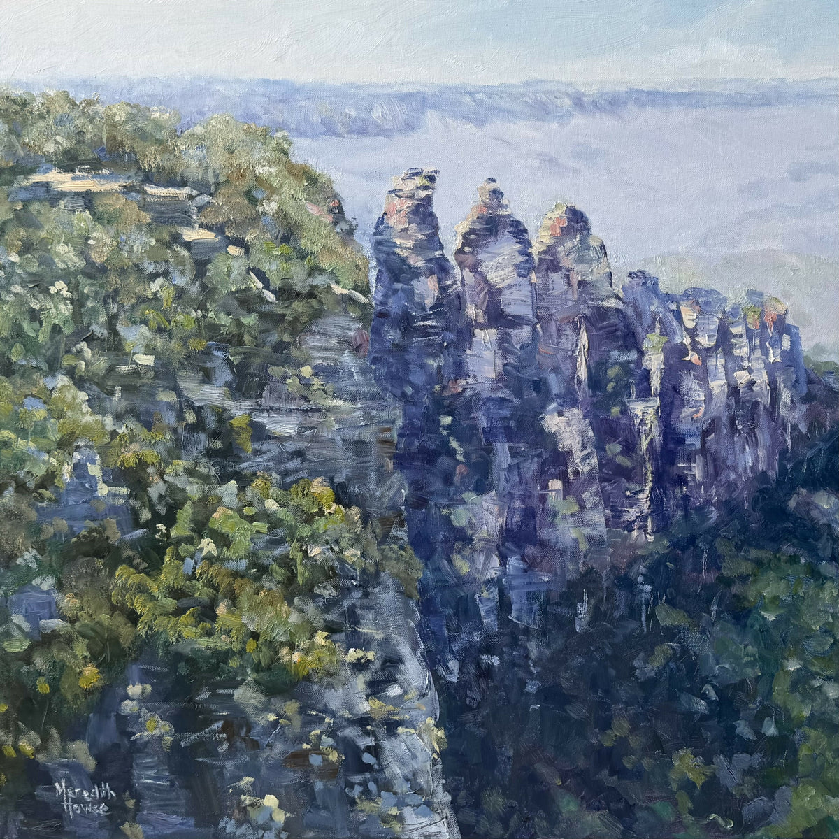 Blue Mountains - Three Sisters. Original hand-painted artwork by Meredith Howse.