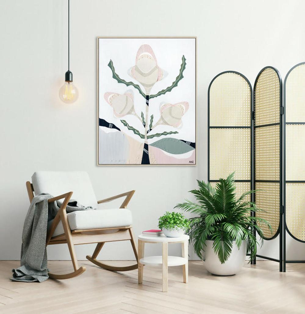 Banksia Elements 3, Original Hand-Painted Canvas By Ani Ipradjian-by-Ani Ipradjian-original art-Gioia