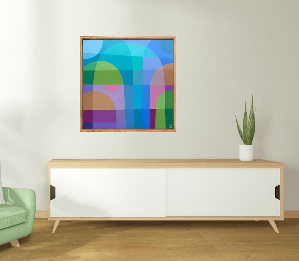 Beach Walk, Acrylic on Canvas, 71x71cm By Charlotte De Pace , Original Artwork-by-Charlotte De Pace-original art-Gioia