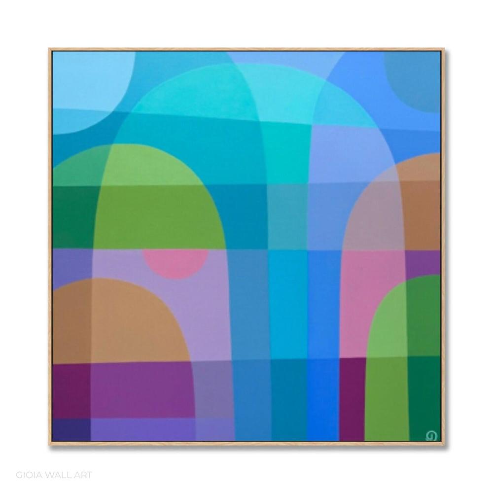 Beach Walk, Acrylic on Canvas, 71x71cm By Charlotte De Pace , Original Artwork-by-Charlotte De Pace-original art-Gioia