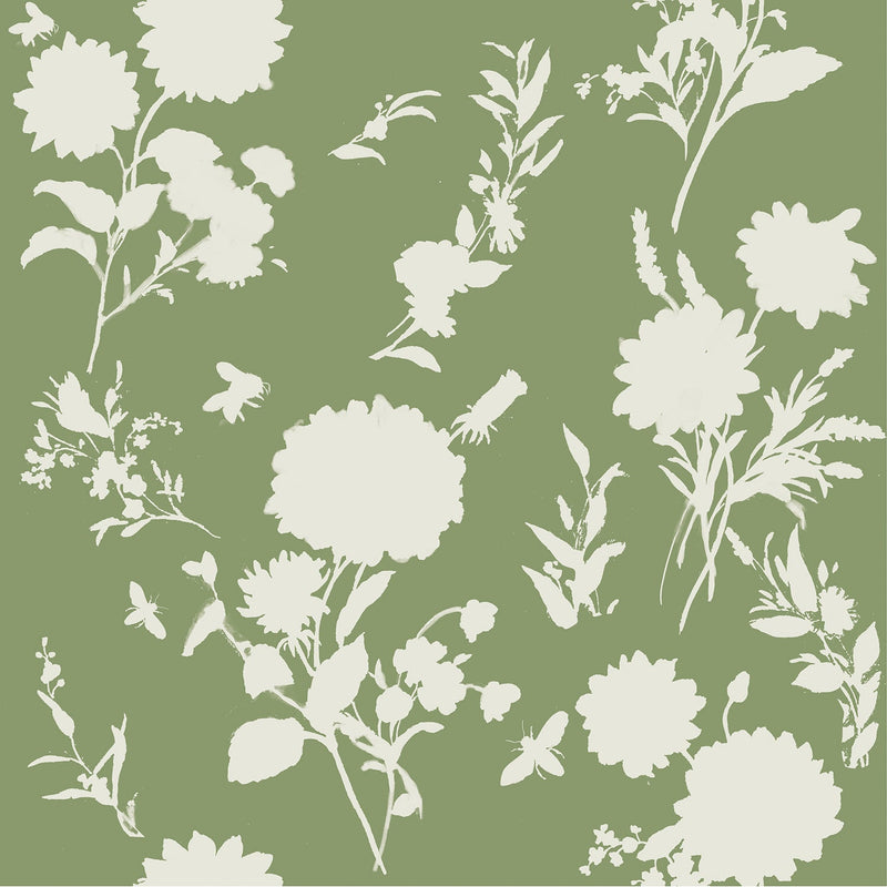 Bees and Blooms Pattern Styel B, Wallpaper