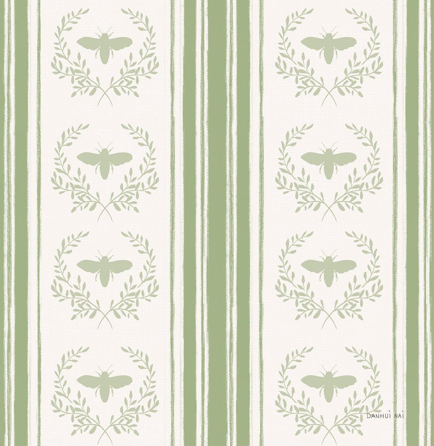Bees and Blooms Pattern Style G, Wallpaper