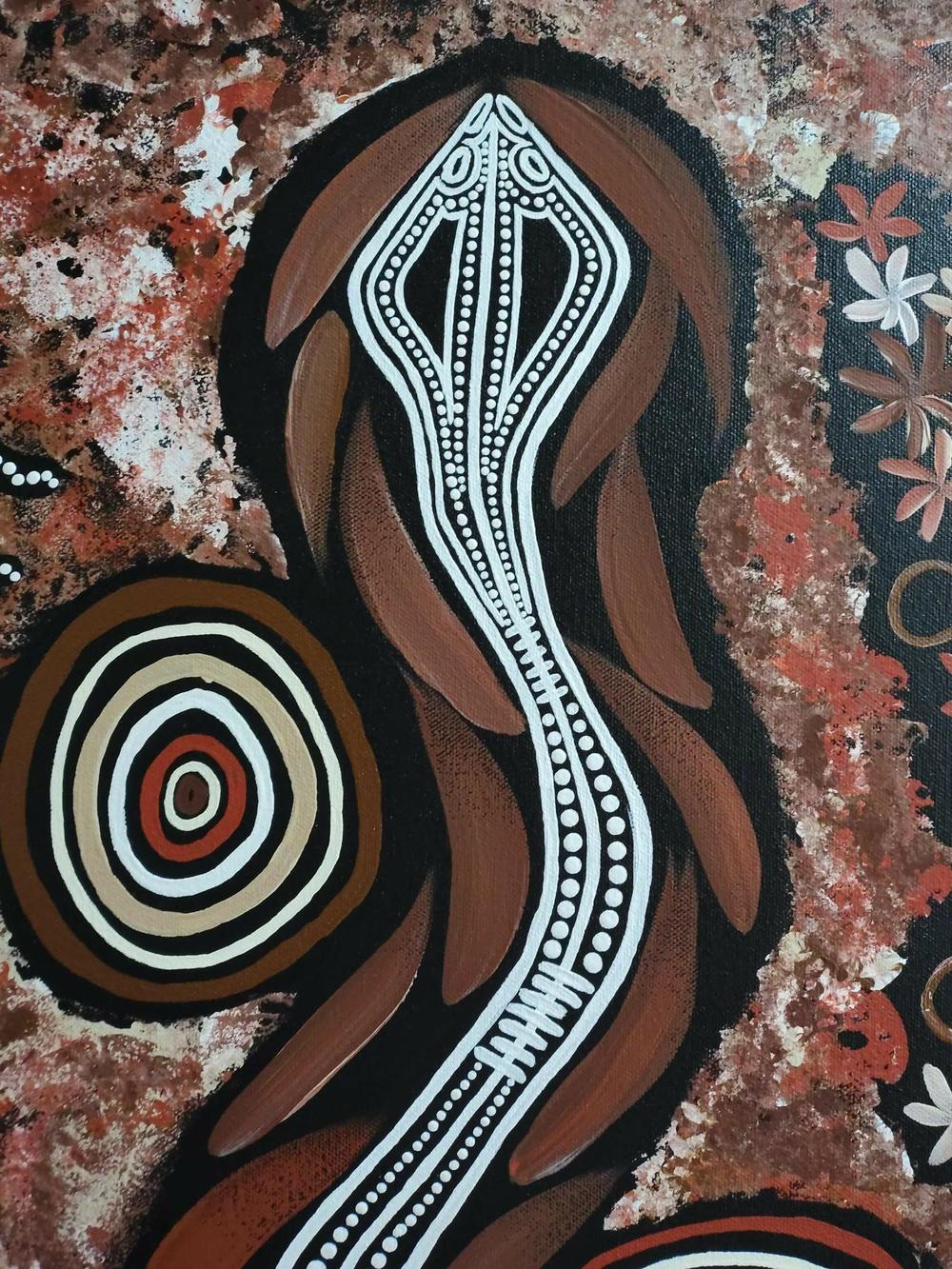 Big snake on long travels over our beautiful land , Original Artwork-by-Emma Rigney-original art-Gioia