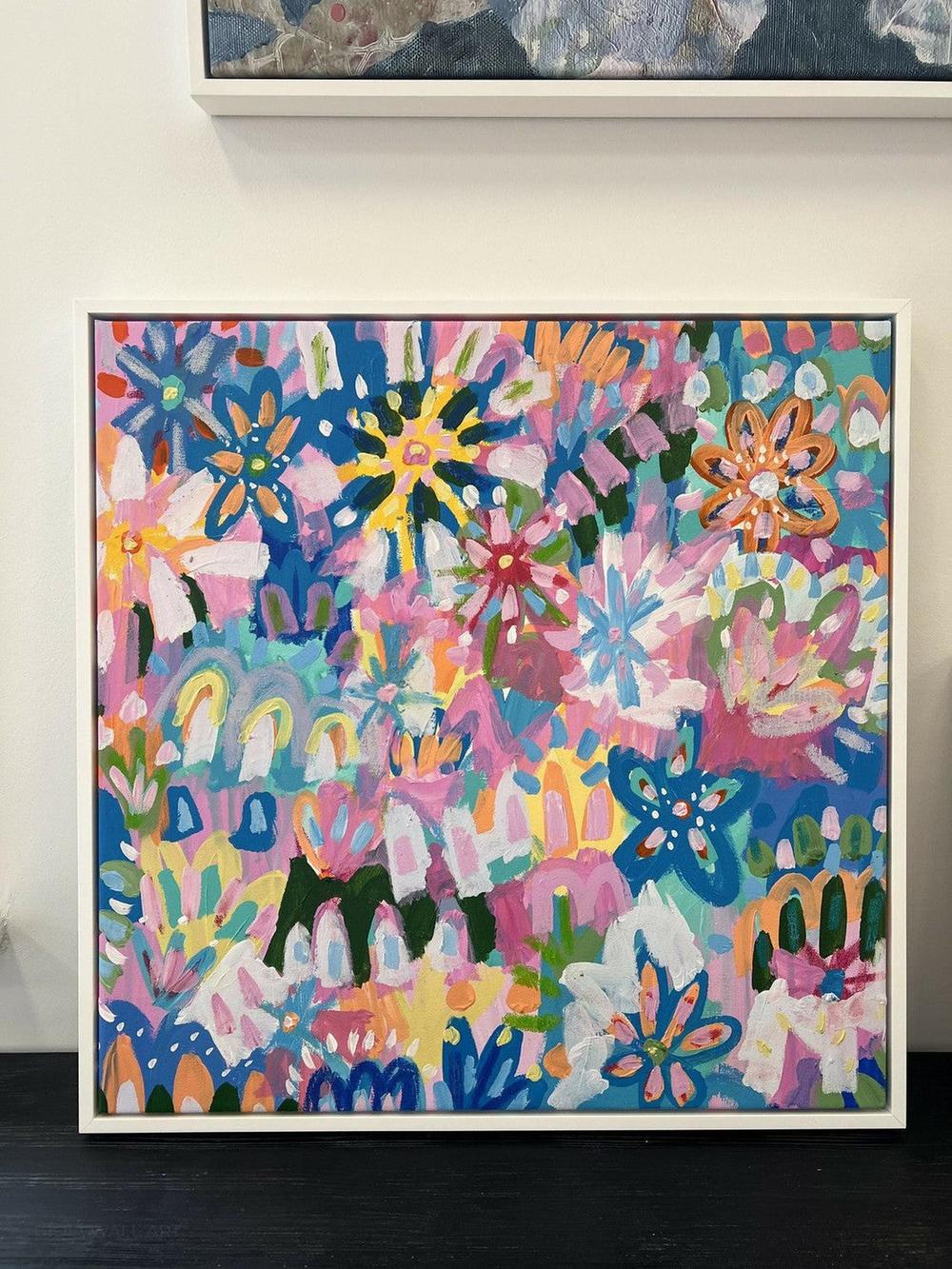 Bindis And Bikinis, Acrylic on Canvas, 60x60cm, By Victoria Corcoran , Original Artwork-by-Victoria Corcoran-original art-Gioia