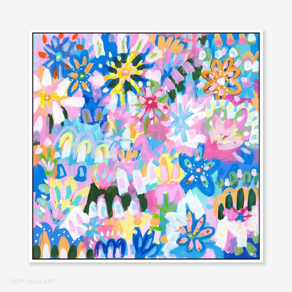 Bindis And Bikinis, Acrylic on Canvas, 60x60cm, By Victoria Corcoran , Original Artwork-by-Victoria Corcoran-original art-Gioia