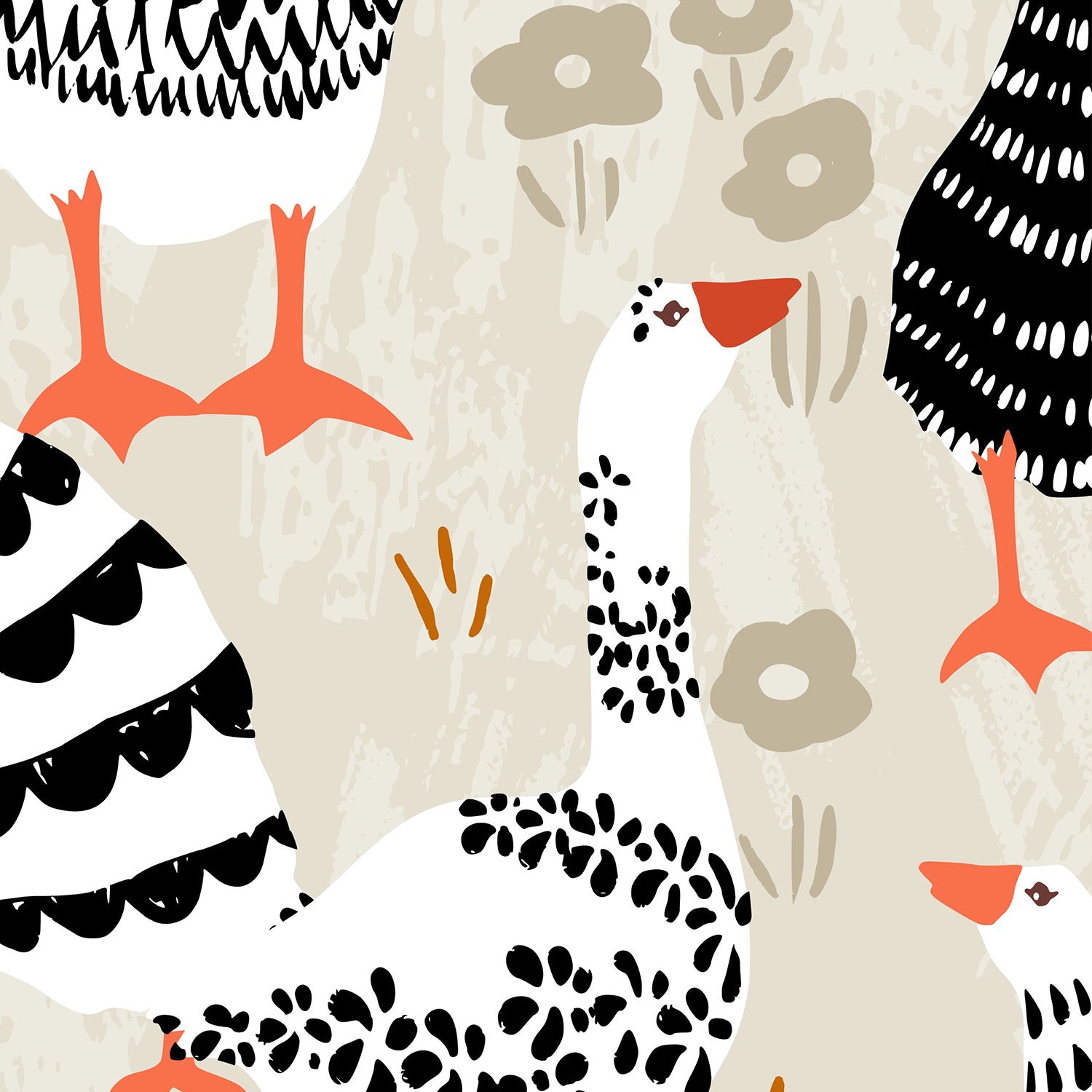 Black And White Patterned Farm Animals