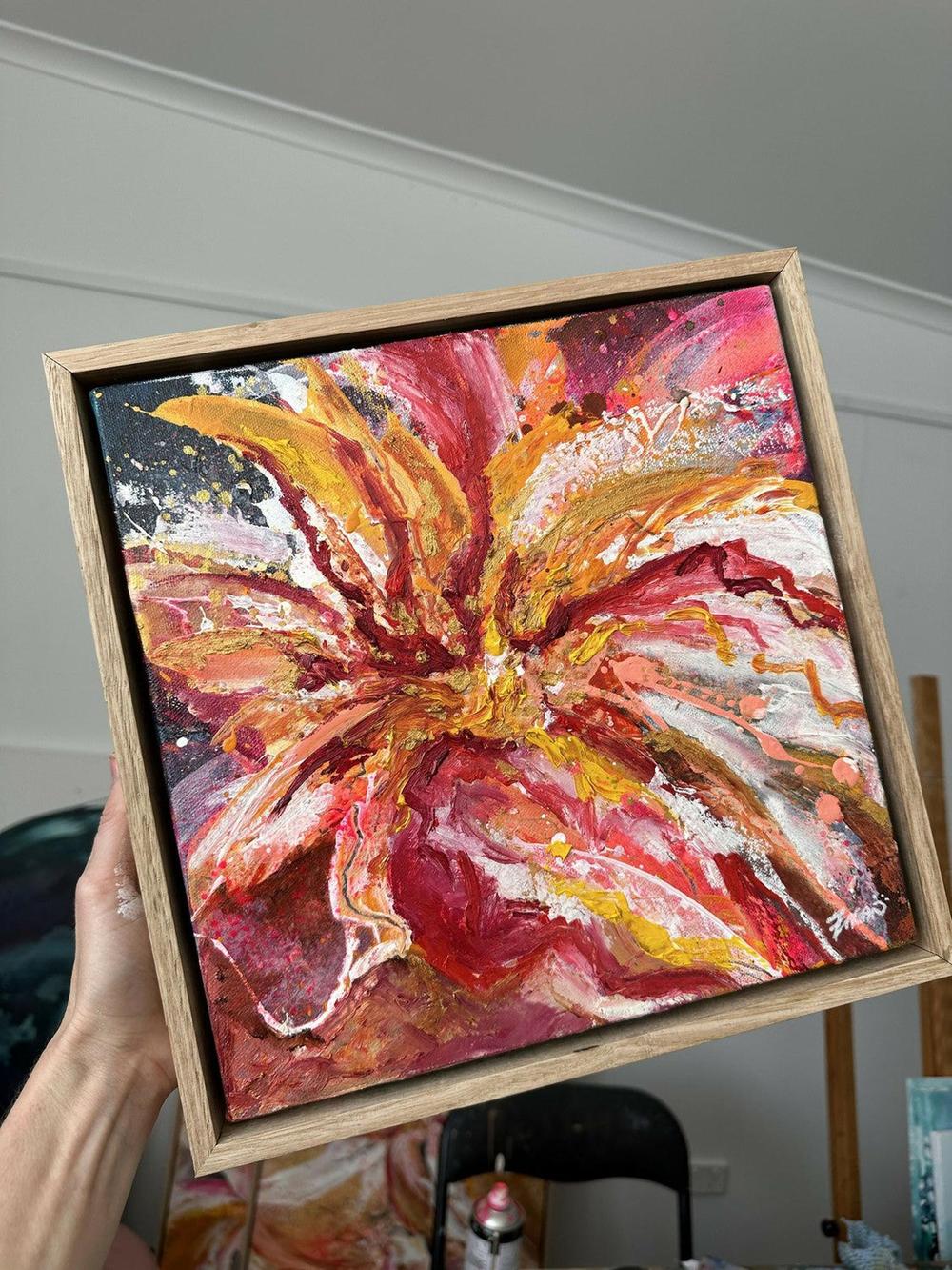Blaze 2, Original Hand-Painted Canvas By Teagan Watts-by-Teagan Watts-original art-Gioia