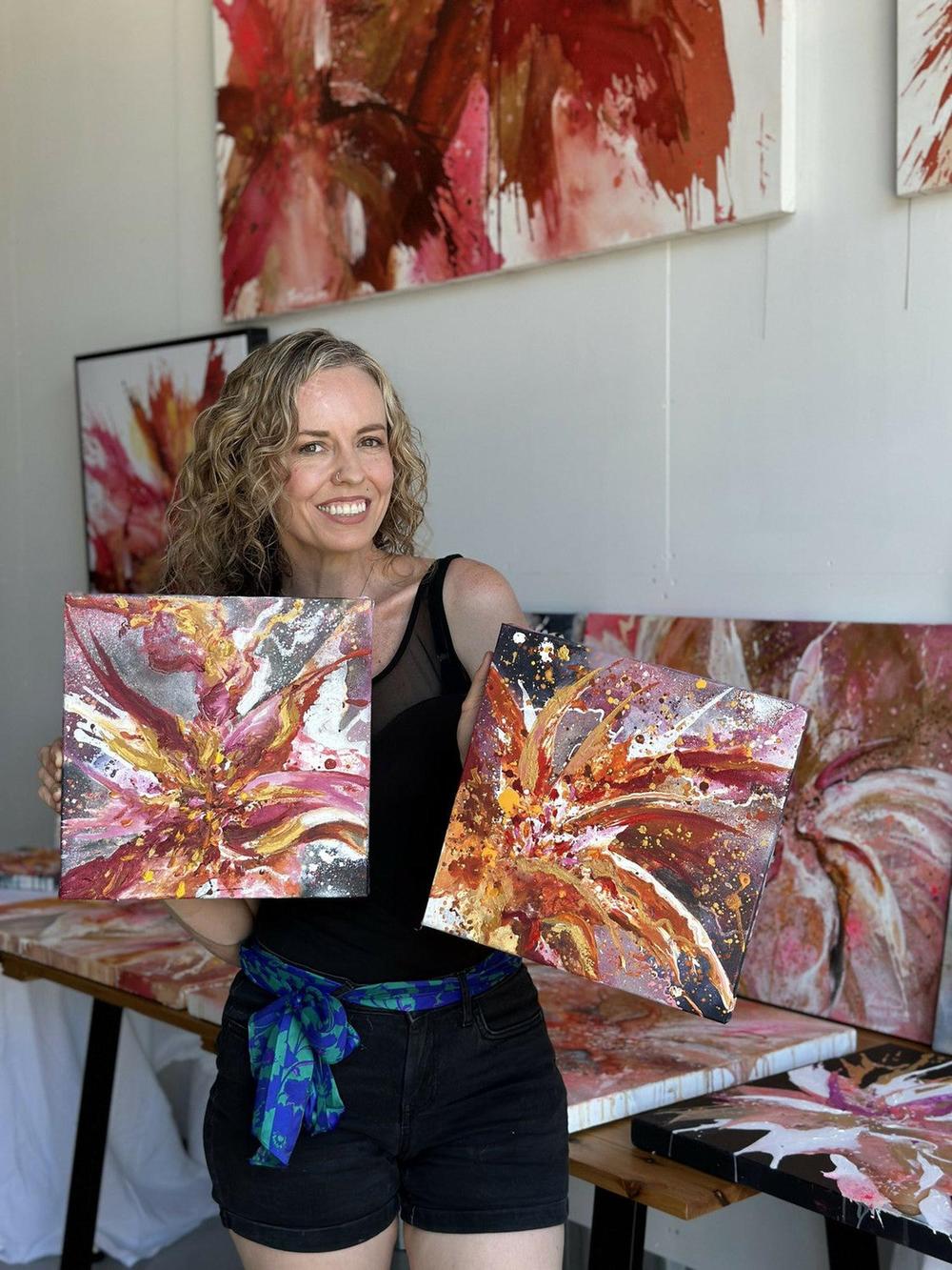 Blaze 4, Original Hand-Painted Canvas By Teagan Watts-by-Teagan Watts-original art-Gioia
