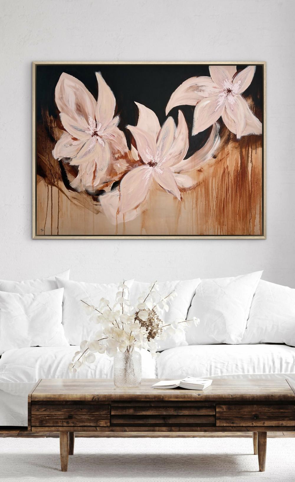 Blooming In Blush-by-Carrie Welsh-original art-Gioia