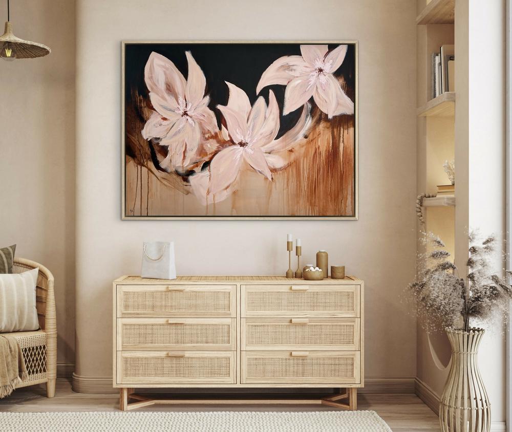 Blooming In Blush-by-Carrie Welsh-original art-Gioia