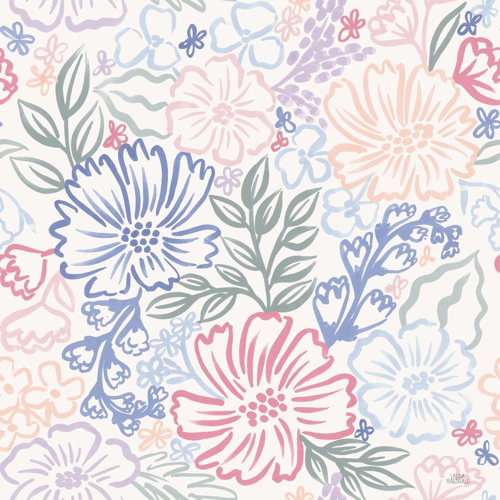 Blooming Spring Pattern VA-wallpaper-eco-friendly-easy-removal-Laura Marshall-1