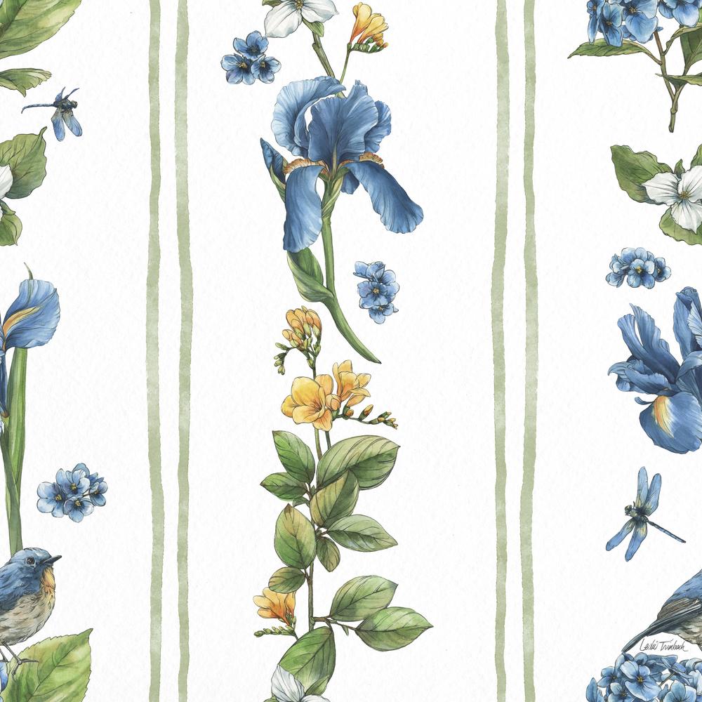 Blue Botanica Pattern IIA-wallpaper-eco-friendly-easy-removal-Leslie Trimbach-1