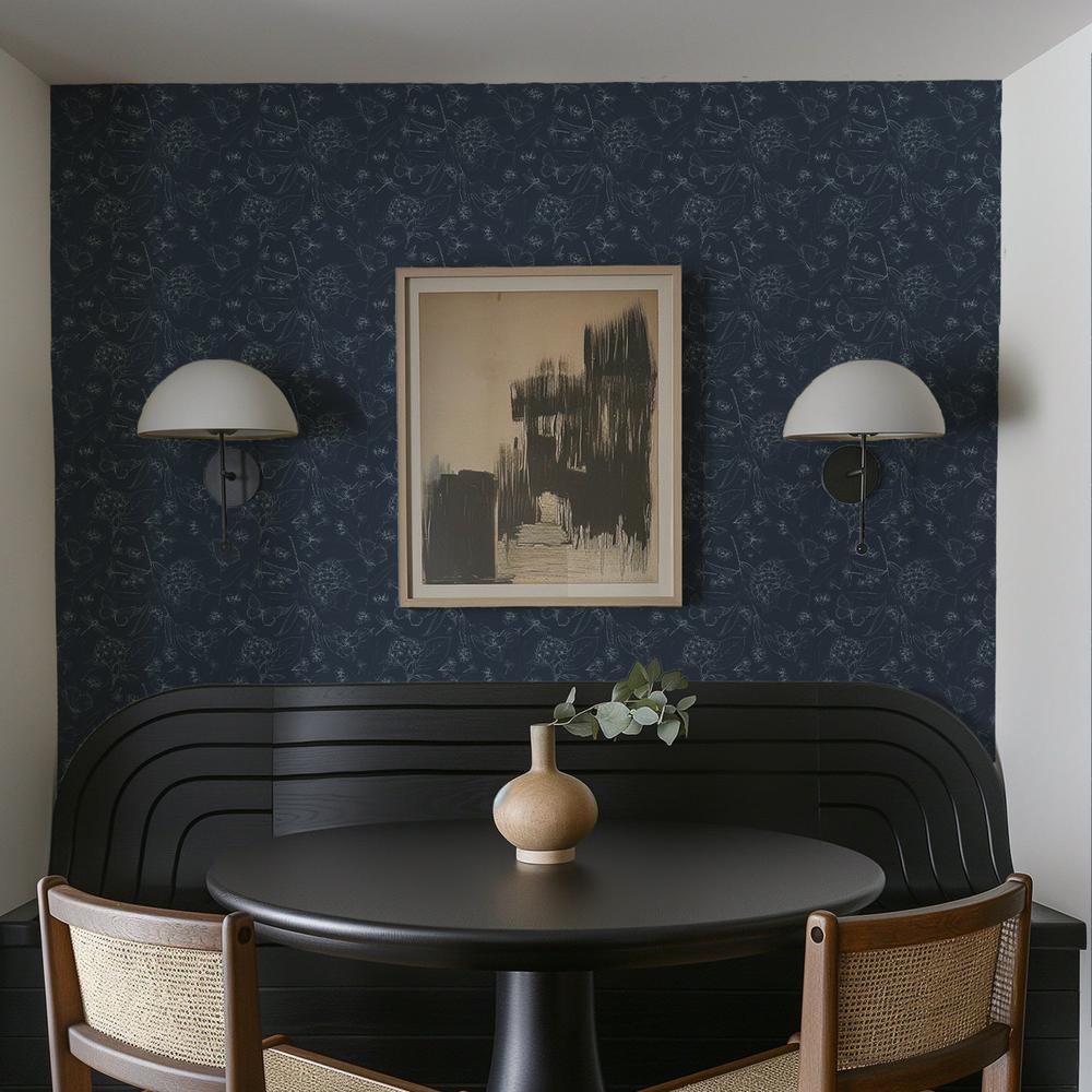 Blue Botanica Pattern IIIB-wallpaper-eco-friendly-easy-removal-Leslie Trimbach-5