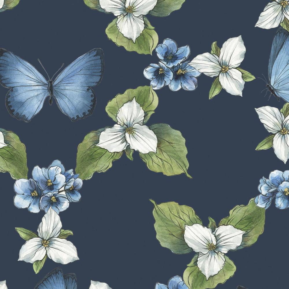 Blue Botanica Pattern VC-wallpaper-eco-friendly-easy-removal-Leslie Trimbach-4