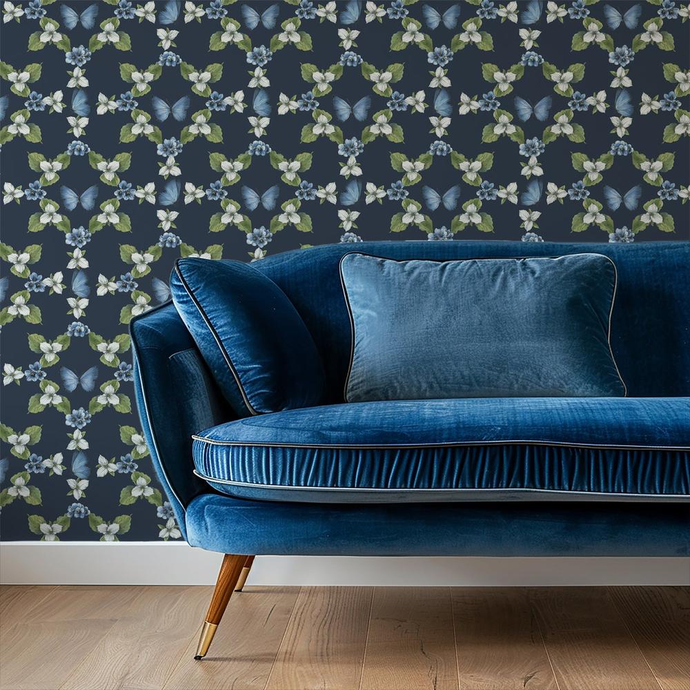Blue Botanica Pattern VC-wallpaper-eco-friendly-easy-removal-Leslie Trimbach-5