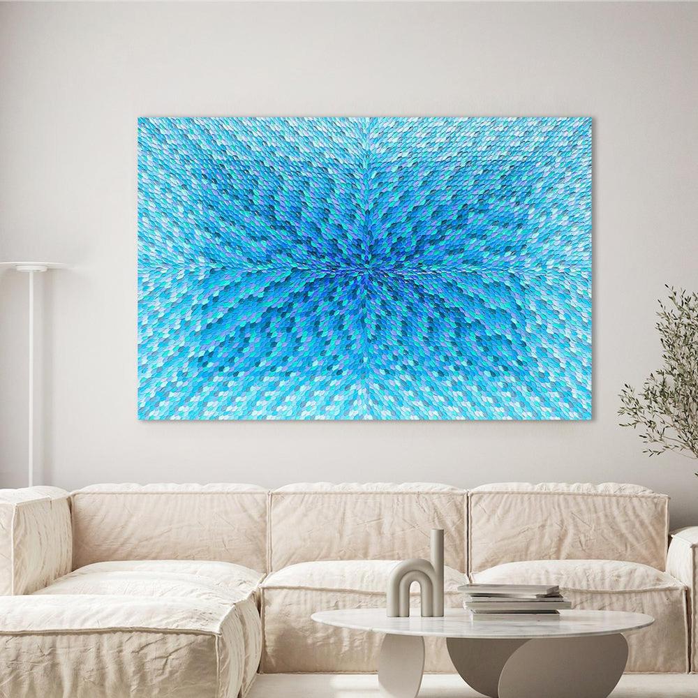 Blue Lagoon, Original Hand-Painted Canvas By Guzaliya Xavier-by-Guzaliya Xavier-original art-Gioia