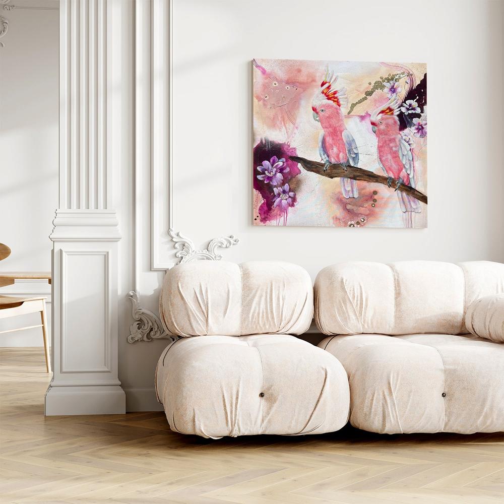 Blushing Duet, Original Hand-Painted Canvas By Emily Birdsey-by-Emily Birdsey-original art-Gioia