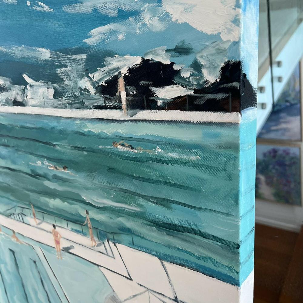 Bondi Icebergs Swim. Original Hand-Painted Canvas By Meredith Howse-by-Meredith Howse-original art-Gioia