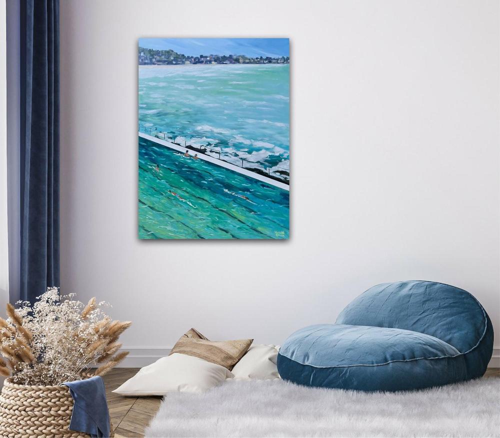 Bondi View. Original Hand-Painted Canvas By Meredith Howse-by-Meredith Howse-original art-Gioia