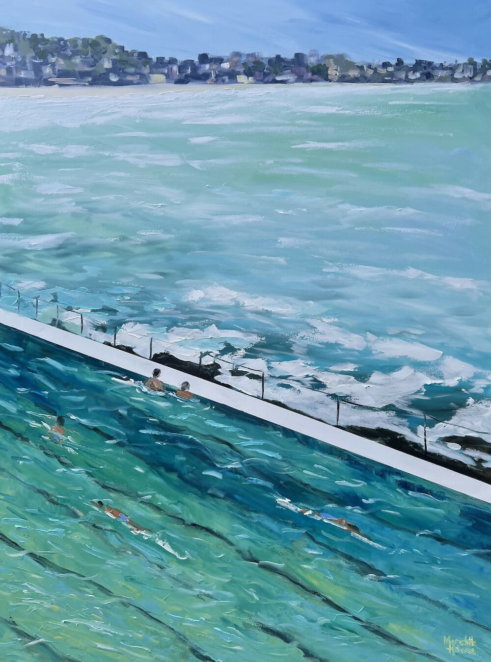 Bondi View. Original Hand-Painted Canvas By Meredith Howse-by-Meredith Howse-original art-Gioia