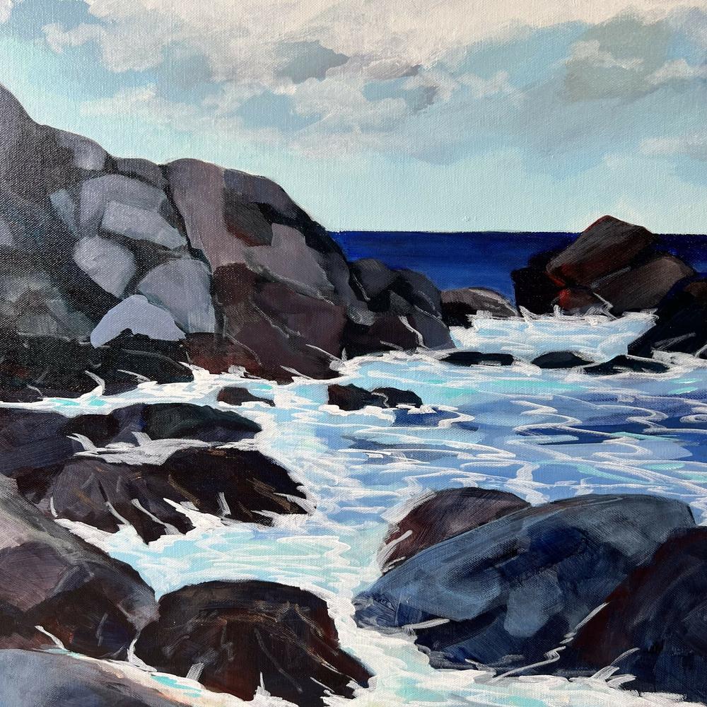 Boomerang Beach, Booti Booti. Original hand-painted artwork by Meredith Howse.-by-Meredith Howse-original art-Gioia