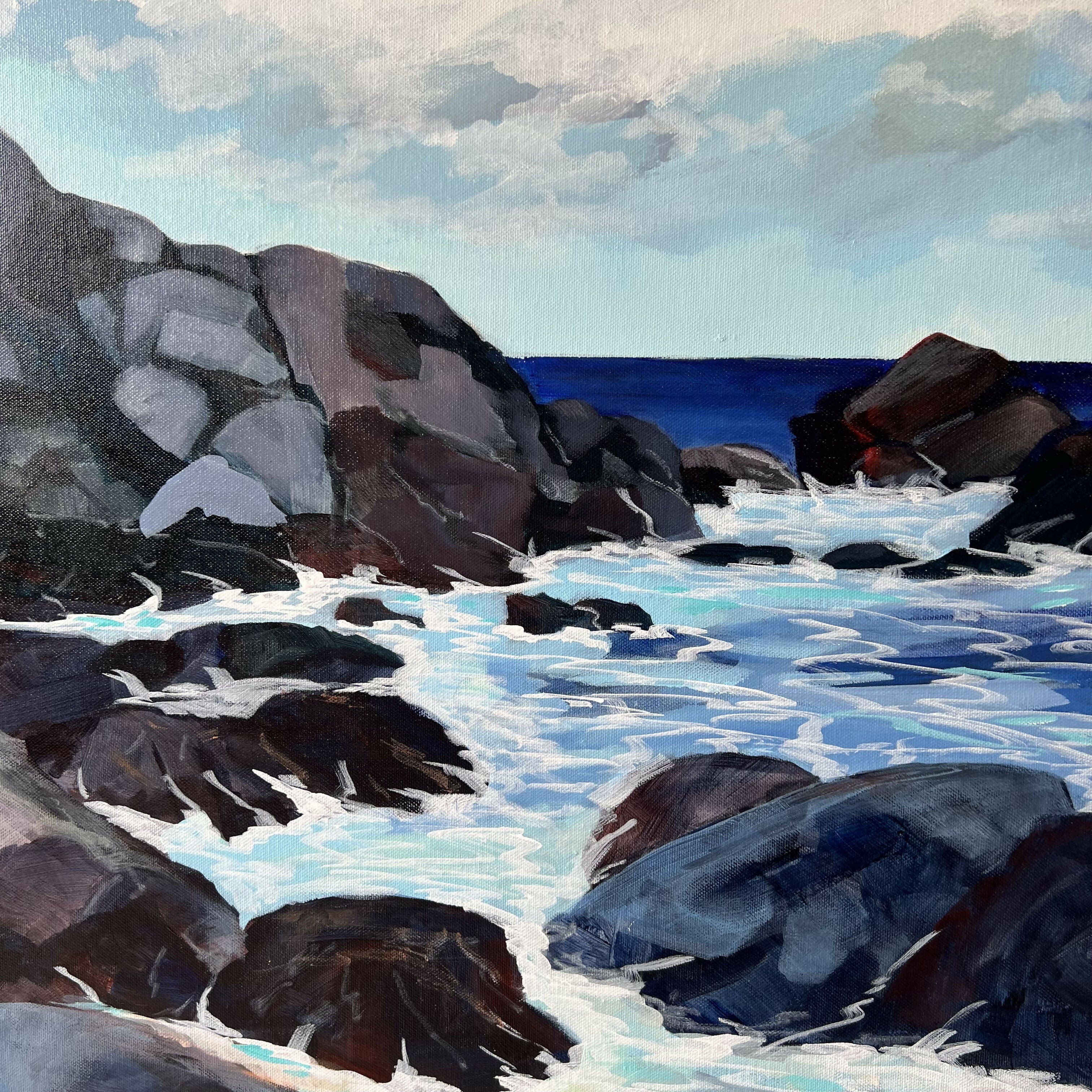 Boomerang Beach, Booti Booti. Original hand-painted artwork by Meredith Howse.-by-Meredith Howse-original art-Gioia