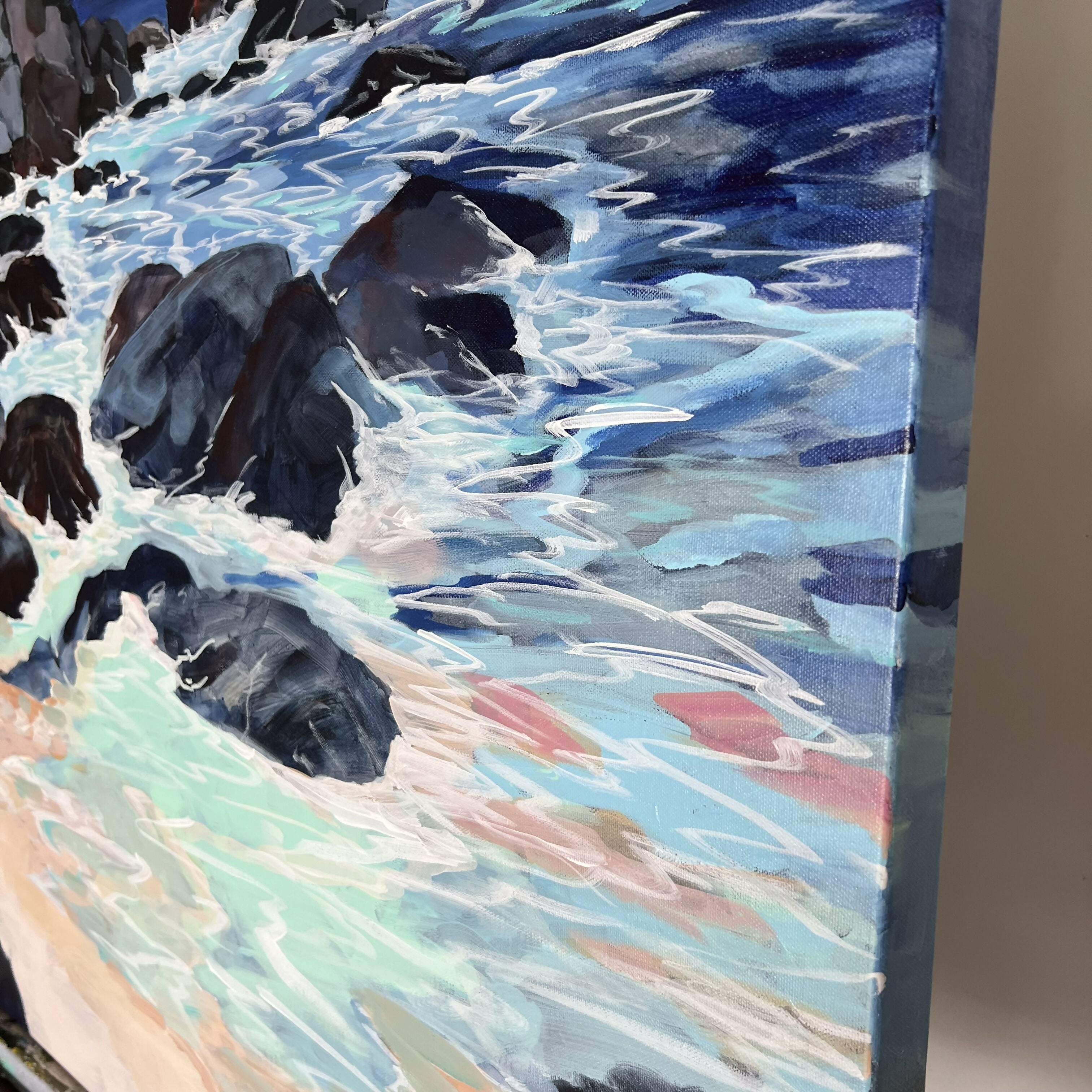 Boomerang Beach, Booti Booti. Original hand-painted artwork by Meredith Howse.-by-Meredith Howse-original art-Gioia