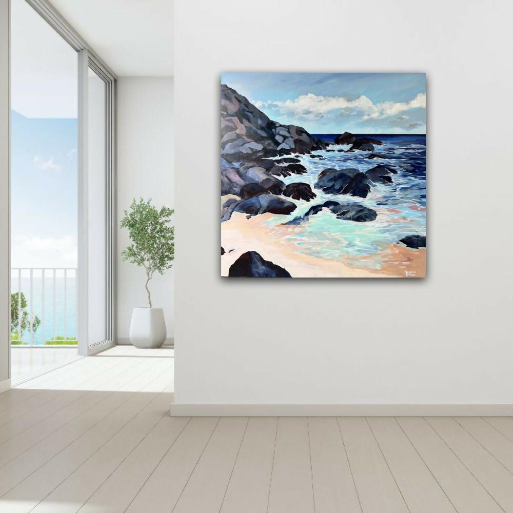 Boomerang Beach, Booti Booti. Original hand-painted artwork by Meredith Howse.-by-Meredith Howse-original art-Gioia