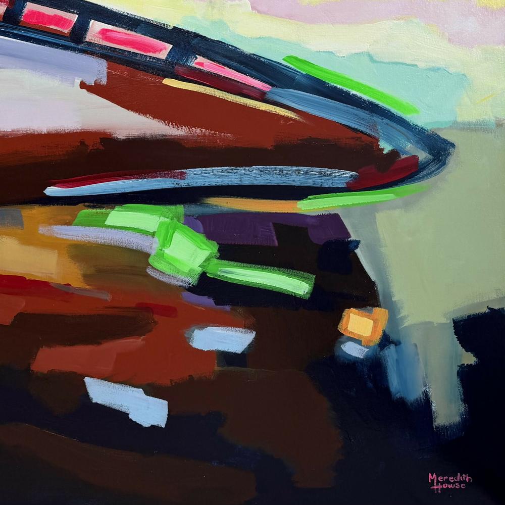 Bullet Train Blast. Original hand-painted artwork by Meredith Howse.