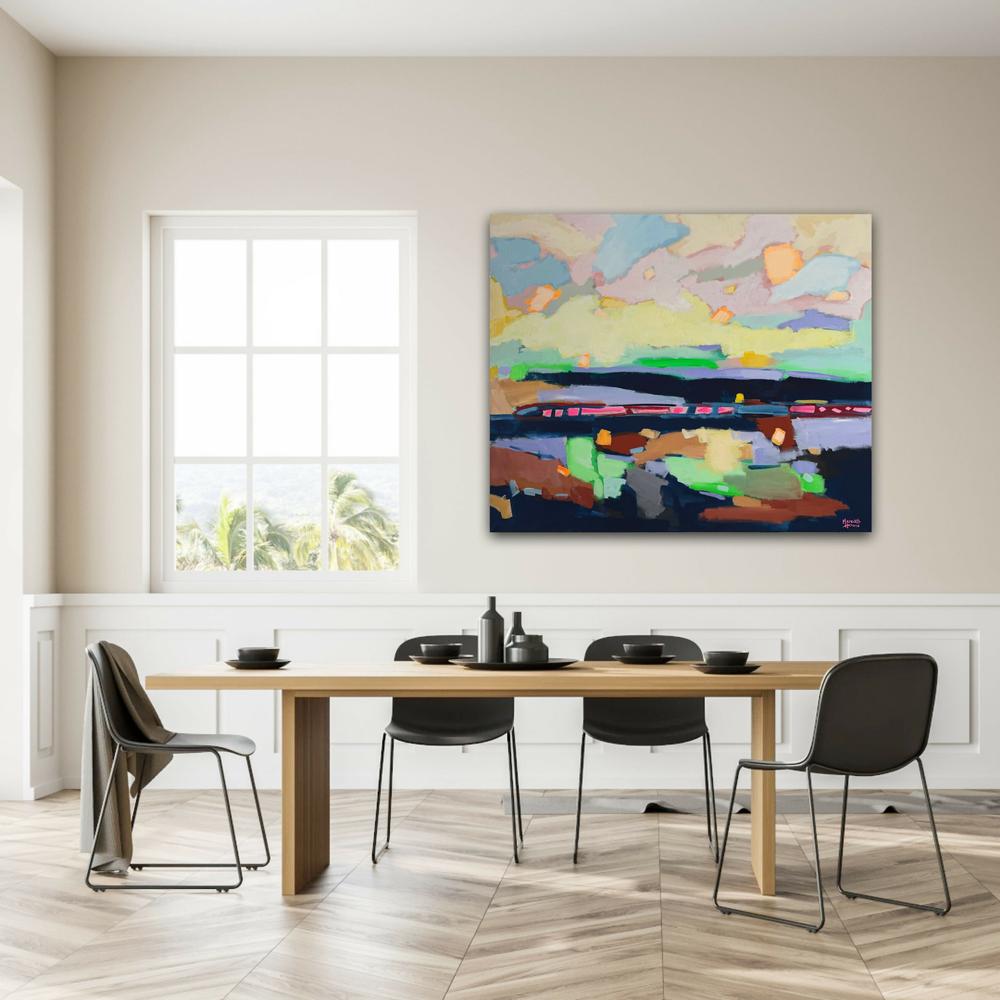 Bullet Train , Original Artwork-by-Meredith Howse-original art-Gioia