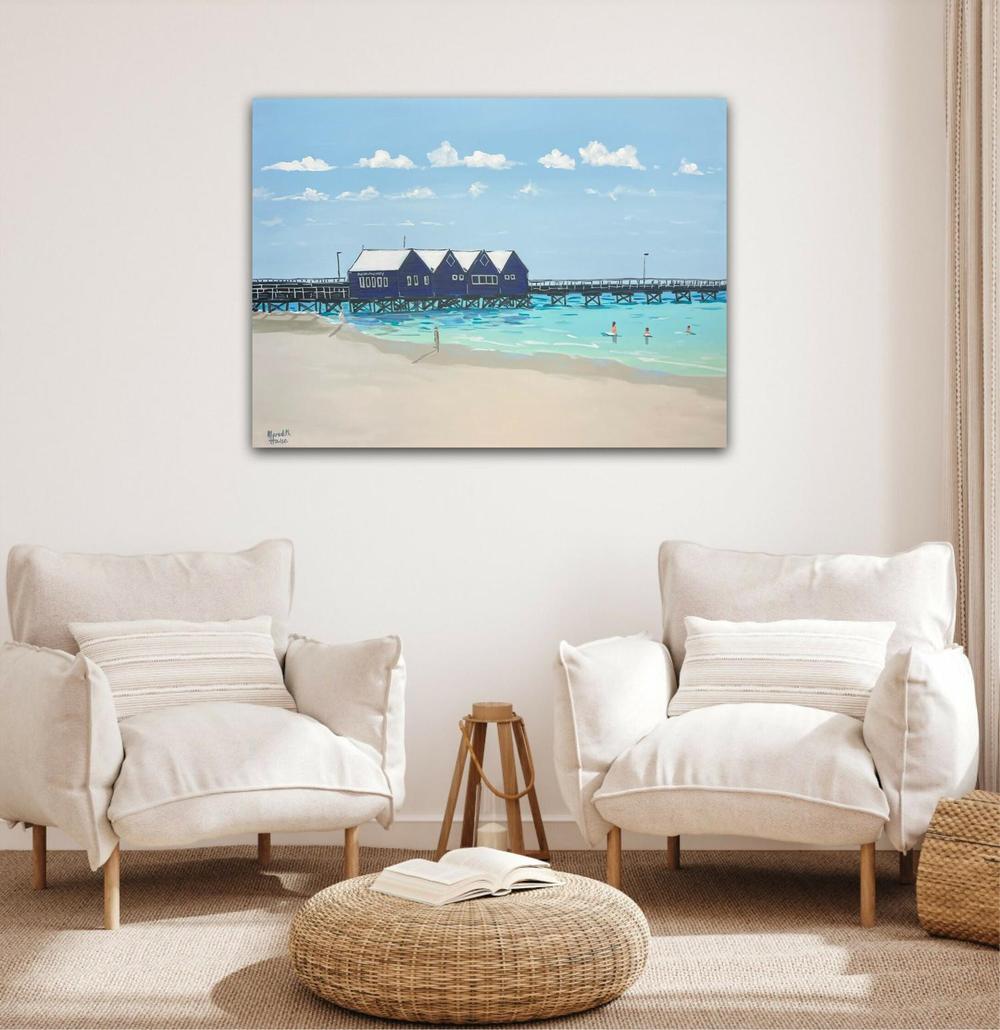 Busselton, Western Australia, Original Hand-Painted Canvas By Meredith Howse-by-Meredith Howse-original art-Gioia