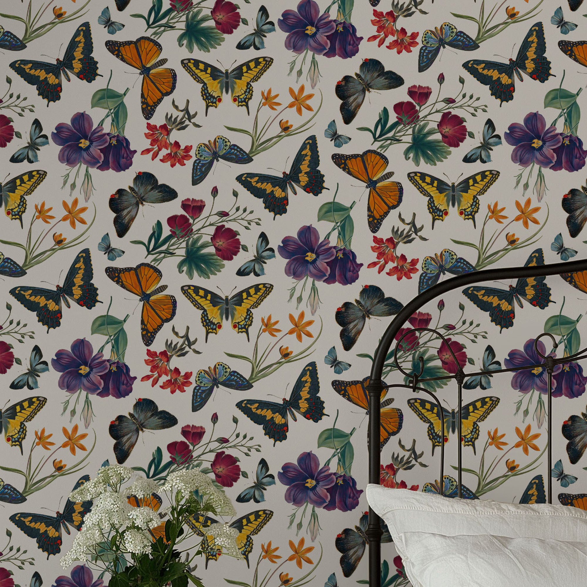 Butterfly Garden Pattern IIIA-wallpaper-eco-friendly-easy-removal-Wild Apple Portfolio-2