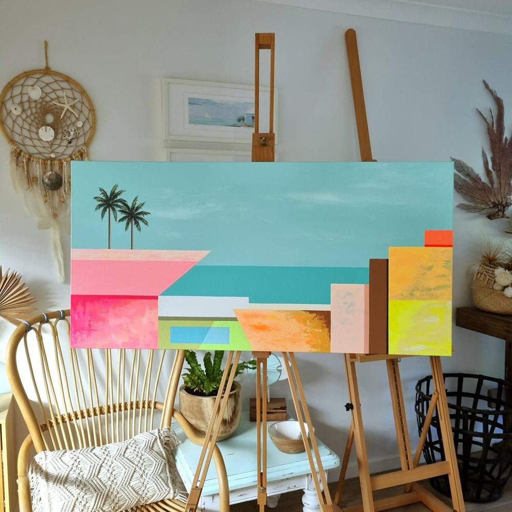 Casas De La Costa #2, Original Hand-Painted Canvas By Michelle Jirsensky-by-Michelle Jirsensky-original art-Gioia