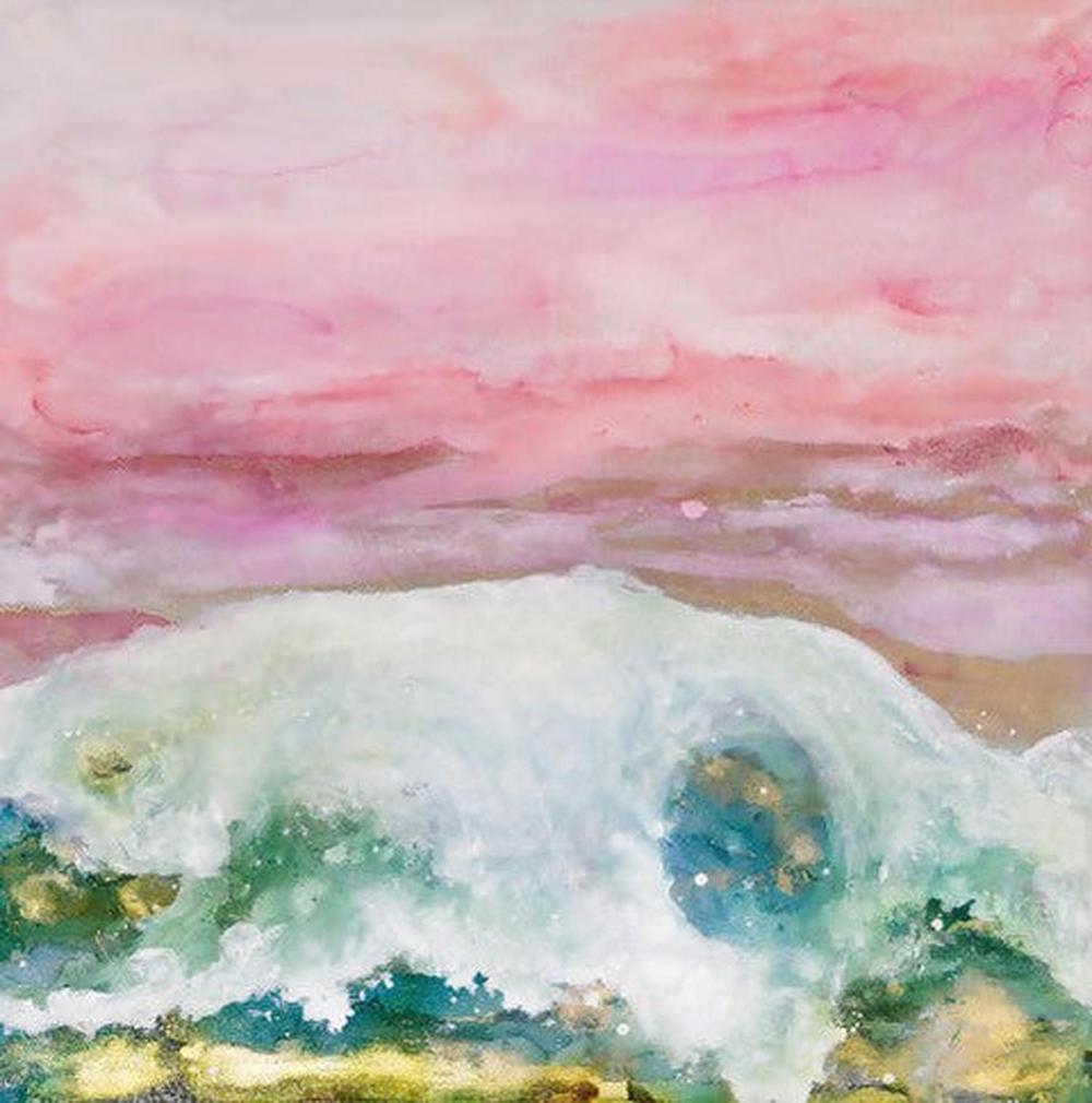 Coastal Canvas, Mixed Media On Canvas, 50x50cm, by Lori Burke , Original Artwork-by-Lori Burke-original art-Gioia
