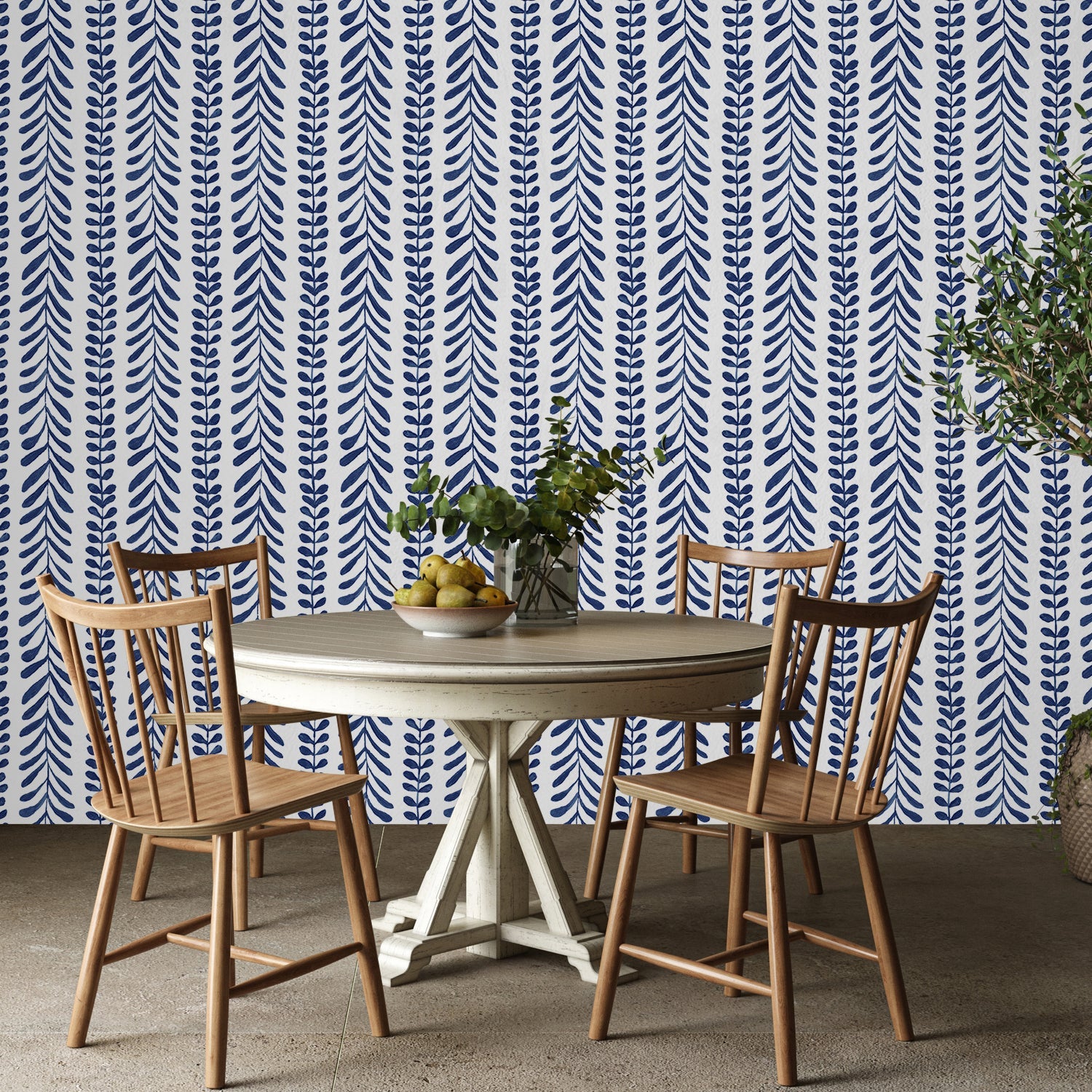 Coastal Chinoiserie Pattern, Wallpaper