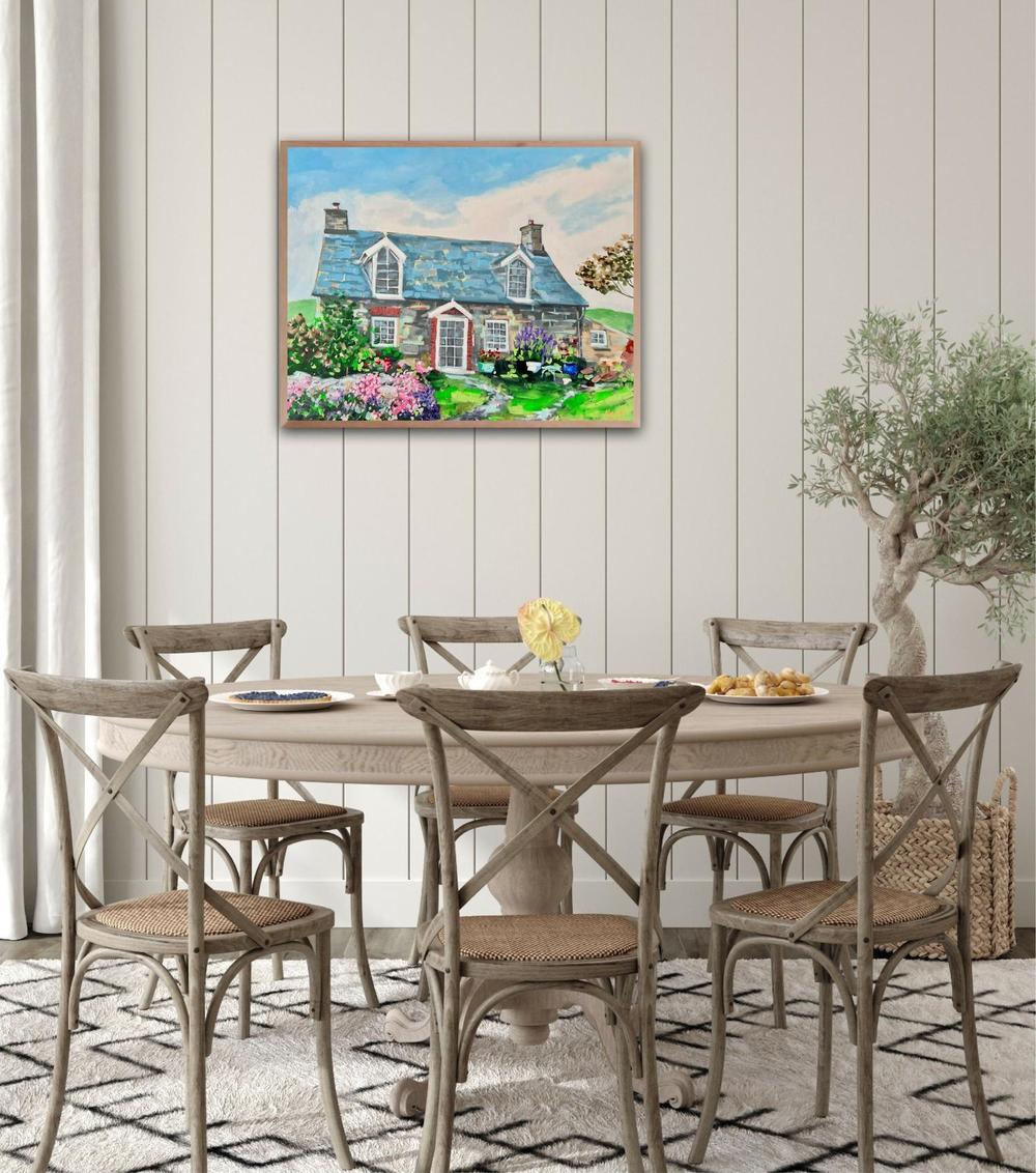 Coastal Cottage, Wales. Original painting by Meredith Howse.-by-Meredith Howse-original art-Gioia