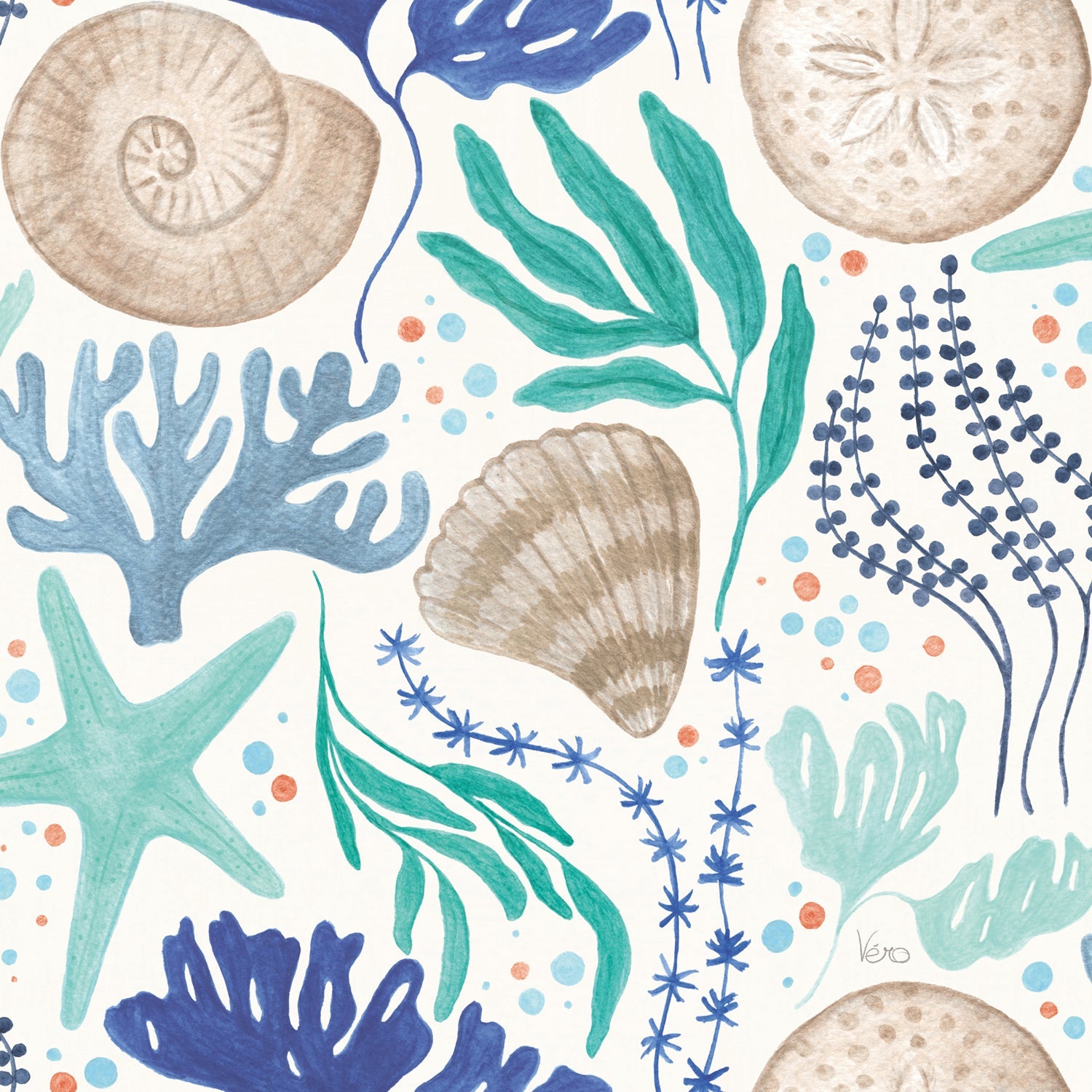 Coastal Currents Pattern, Style A, Wallpaper