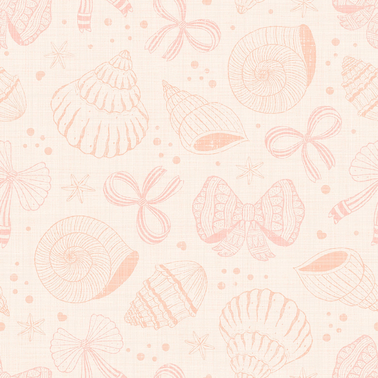 Coquette Seashells And Ribbon Bow-wallpaper-eco-friendly-easy-removal-Gioia Wall Art-1