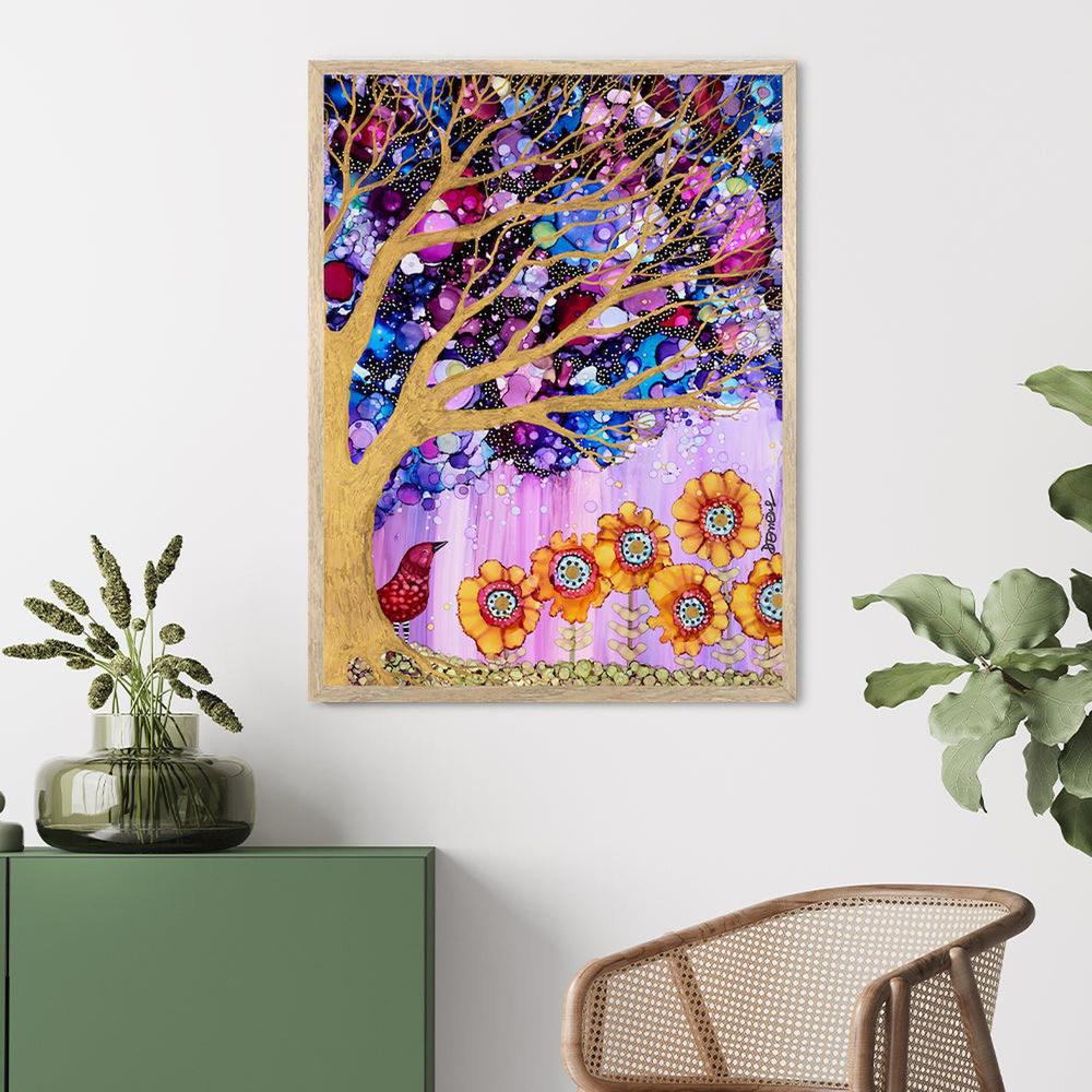 Cuckoo, Original Painting On Paper By Sylvie Demers-by-Sylvie Demers-original art-Gioia