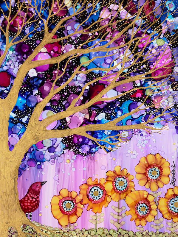 Cuckoo, Original Painting On Paper By Sylvie Demers-by-Sylvie Demers-original art-Gioia