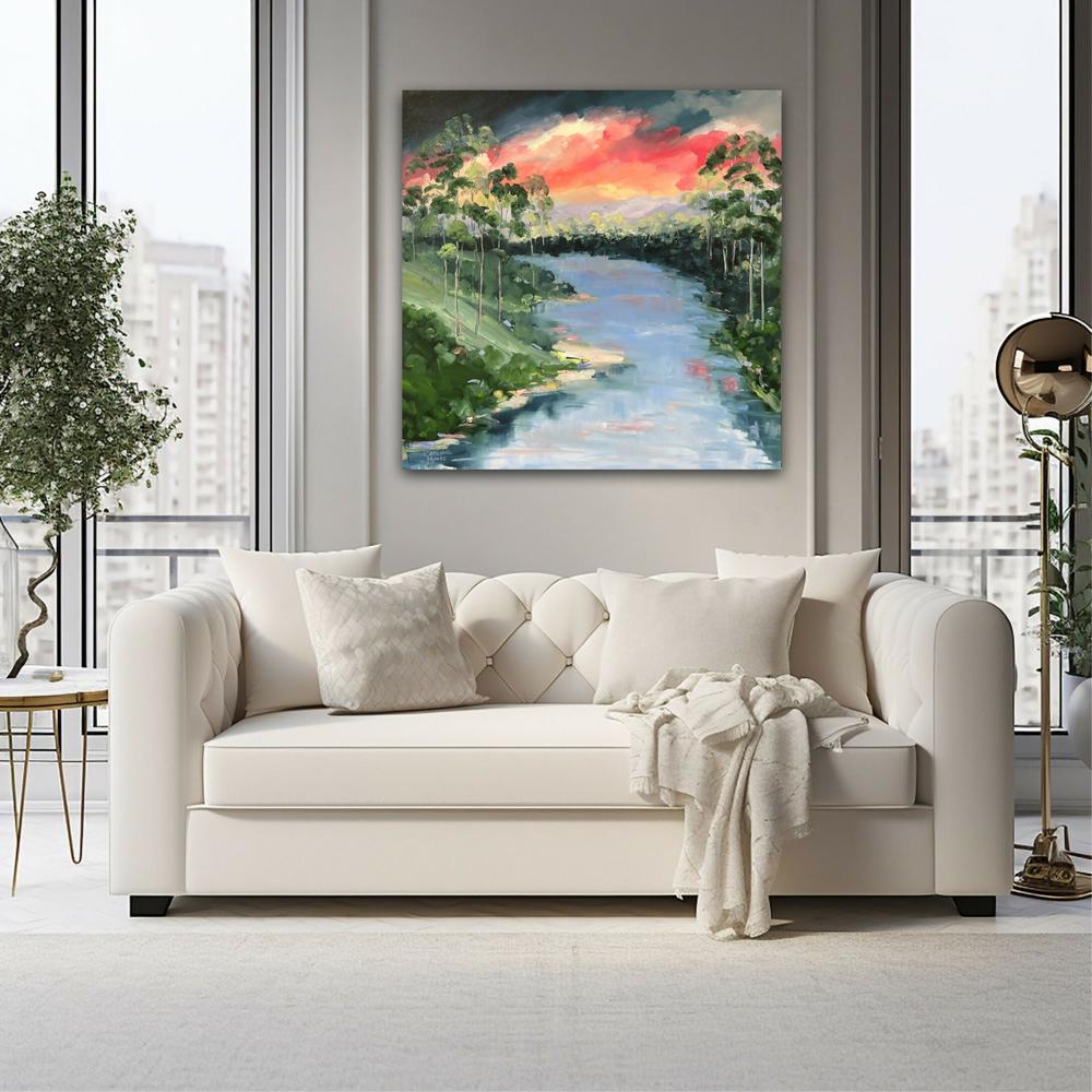 Dancing Light over Little Yabba. Original hand-painted artwork.-by-Meredith Howse-original art-Gioia