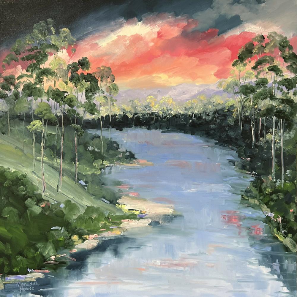Dancing Light over Little Yabba. Original hand-painted artwork.-by-Meredith Howse-original art-Gioia
