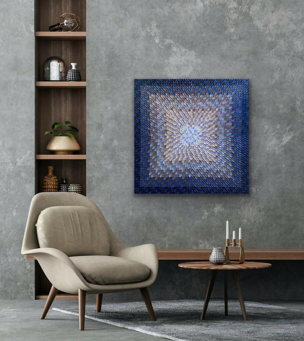 Dark Nights I, Acrylic on Canvas, 91.4x91.4cm, By Guzaliya Xavier , Original Artwork-by-Guzaliya Xavier-original art-Gioia