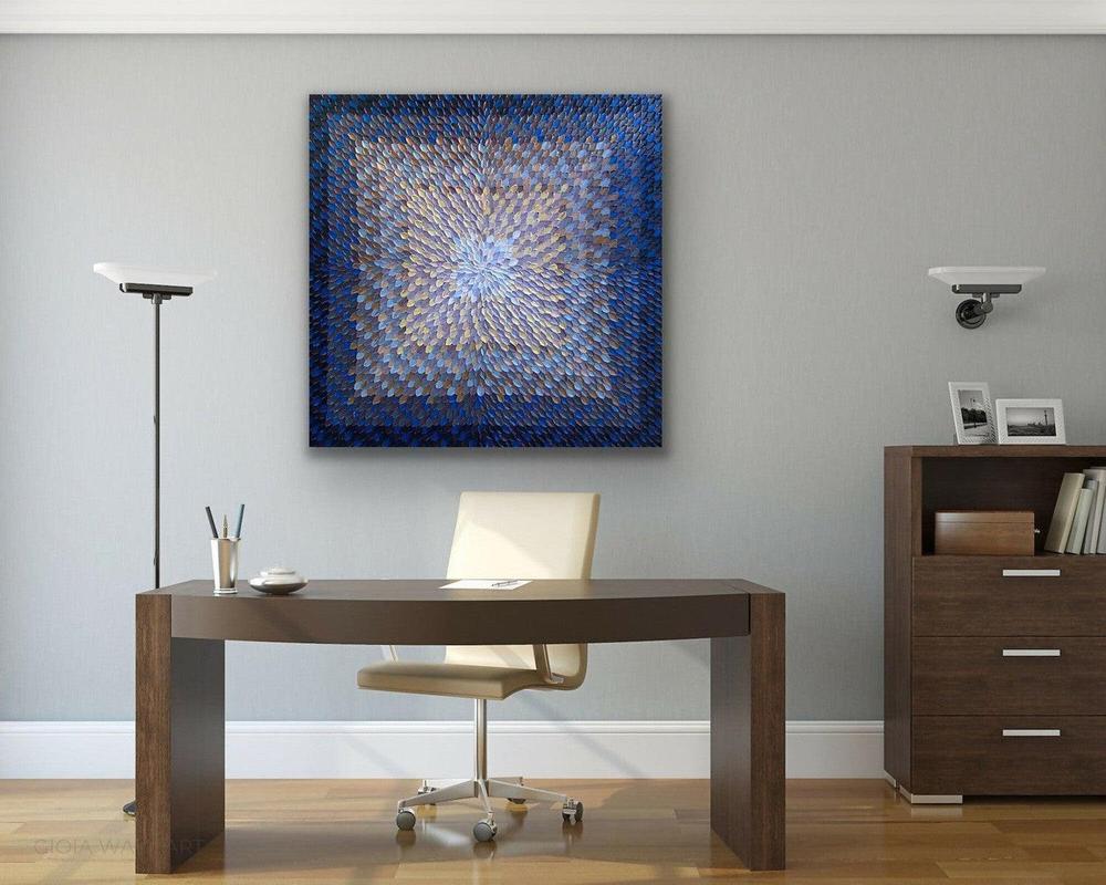 Dark Nights I, Acrylic on Canvas, 91.4x91.4cm, By Guzaliya Xavier , Original Artwork-by-Guzaliya Xavier-original art-Gioia