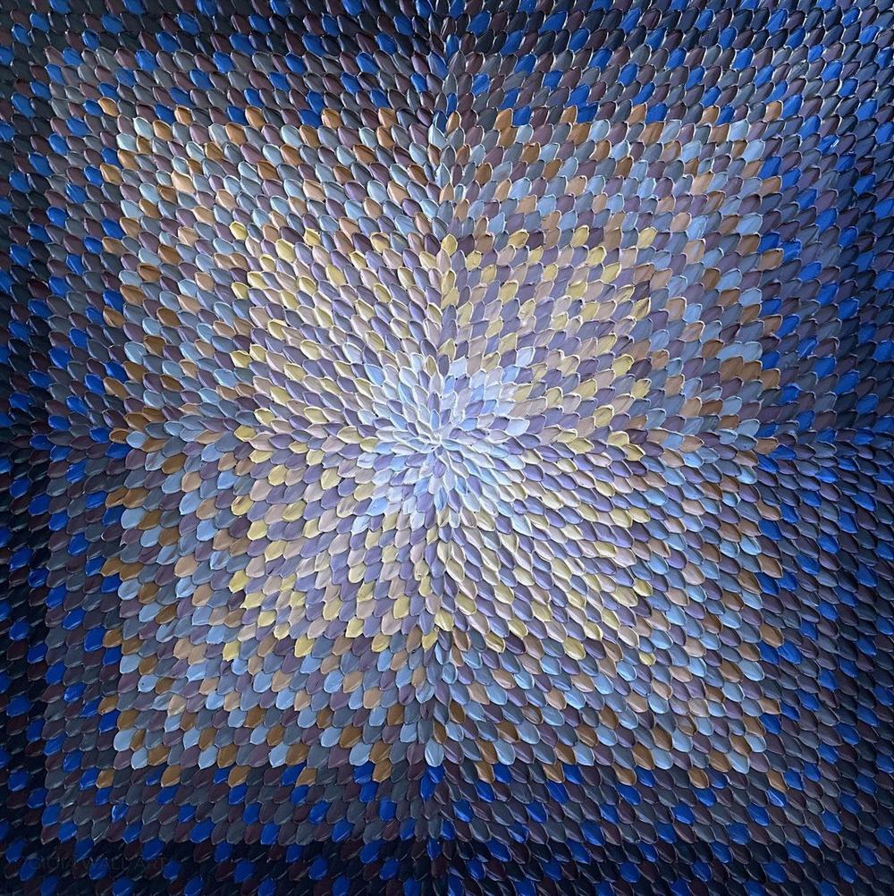 Dark Nights I, Acrylic on Canvas, 91.4x91.4cm, By Guzaliya Xavier , Original Artwork-by-Guzaliya Xavier-original art-Gioia