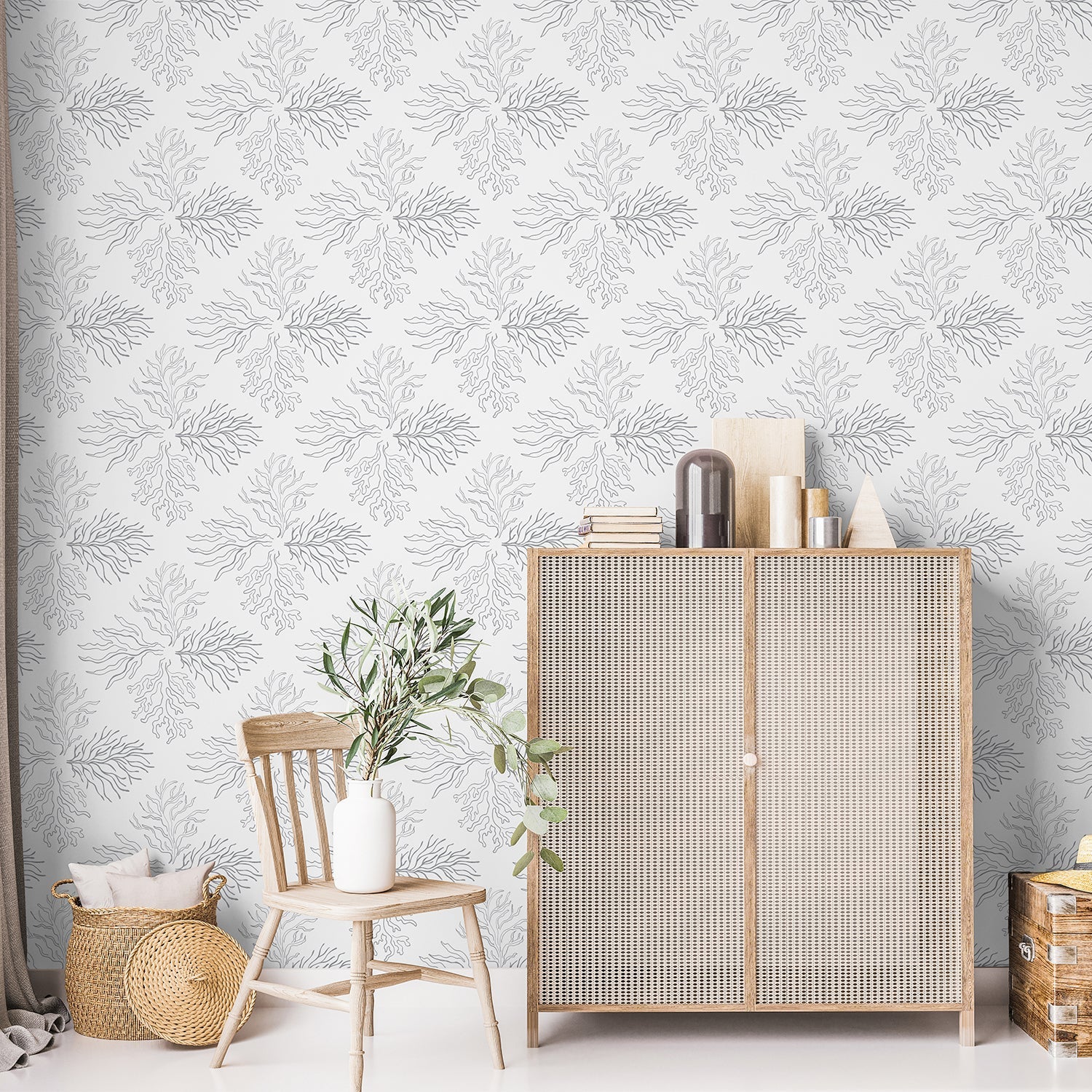 Delicate Coastline Pattern I, Style A, Wallpaper Eco-friendly Peel