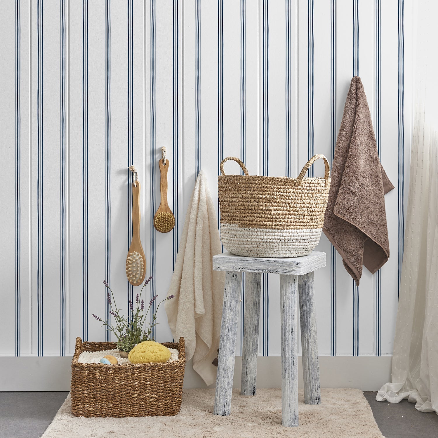 Delicate Coastline Pattern, Wallpaper Eco-friendly Peel & Stick